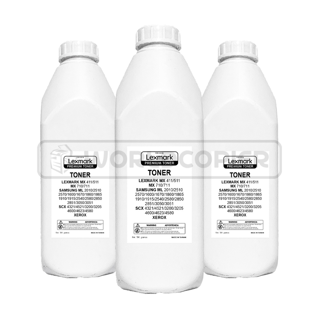 TONER RECARGA MONOCROMO LEXMARK, SAMSUNG, XEROX 0.5kg