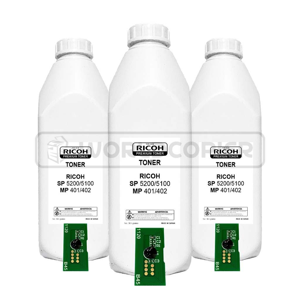 TONER RECARGA MONOCROMO PREMIUM RICOH SP 5200/5210 INCLUYE CHIP