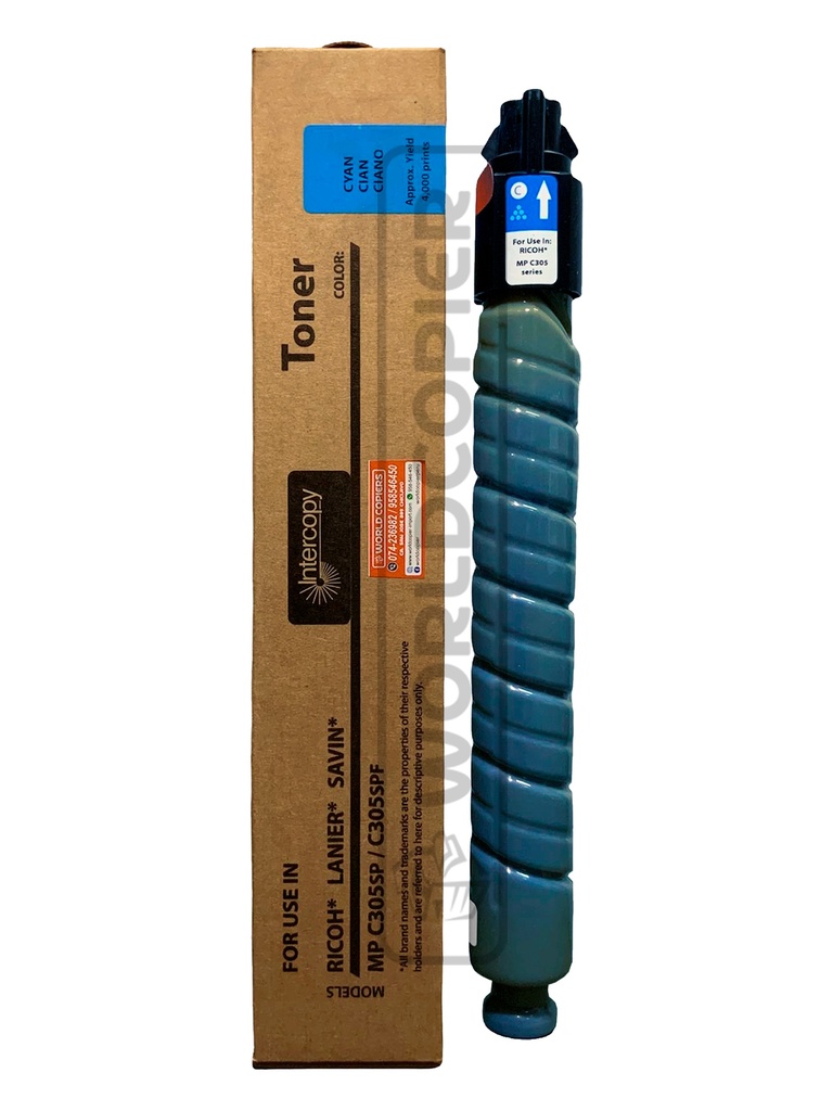 [TIMPC305C] TONER INTERCOPY RICOH MP C305 (CYAN)