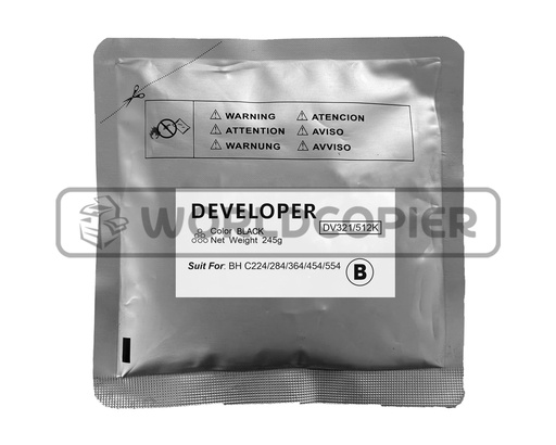 [RVGDV321K] REVELADOR GN MINOLTA DV 321/512 BH C284/C364/C454 250g (BLACK)